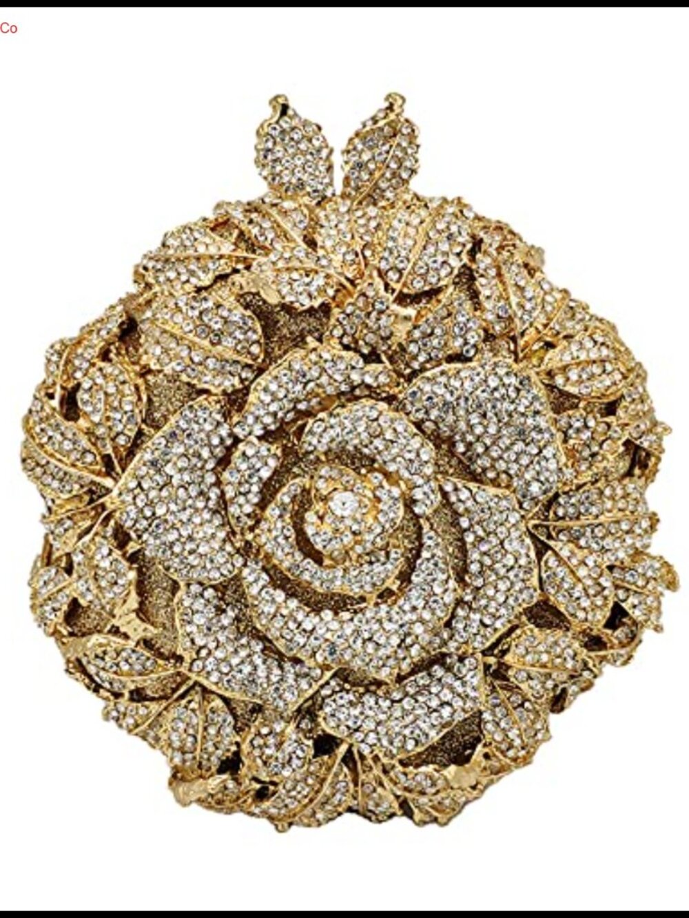 Mini Round Flower Crystal Clutch Purses for Women Formal Evening Bags Wedding